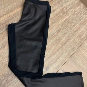 Faux Leather Front Leggings
